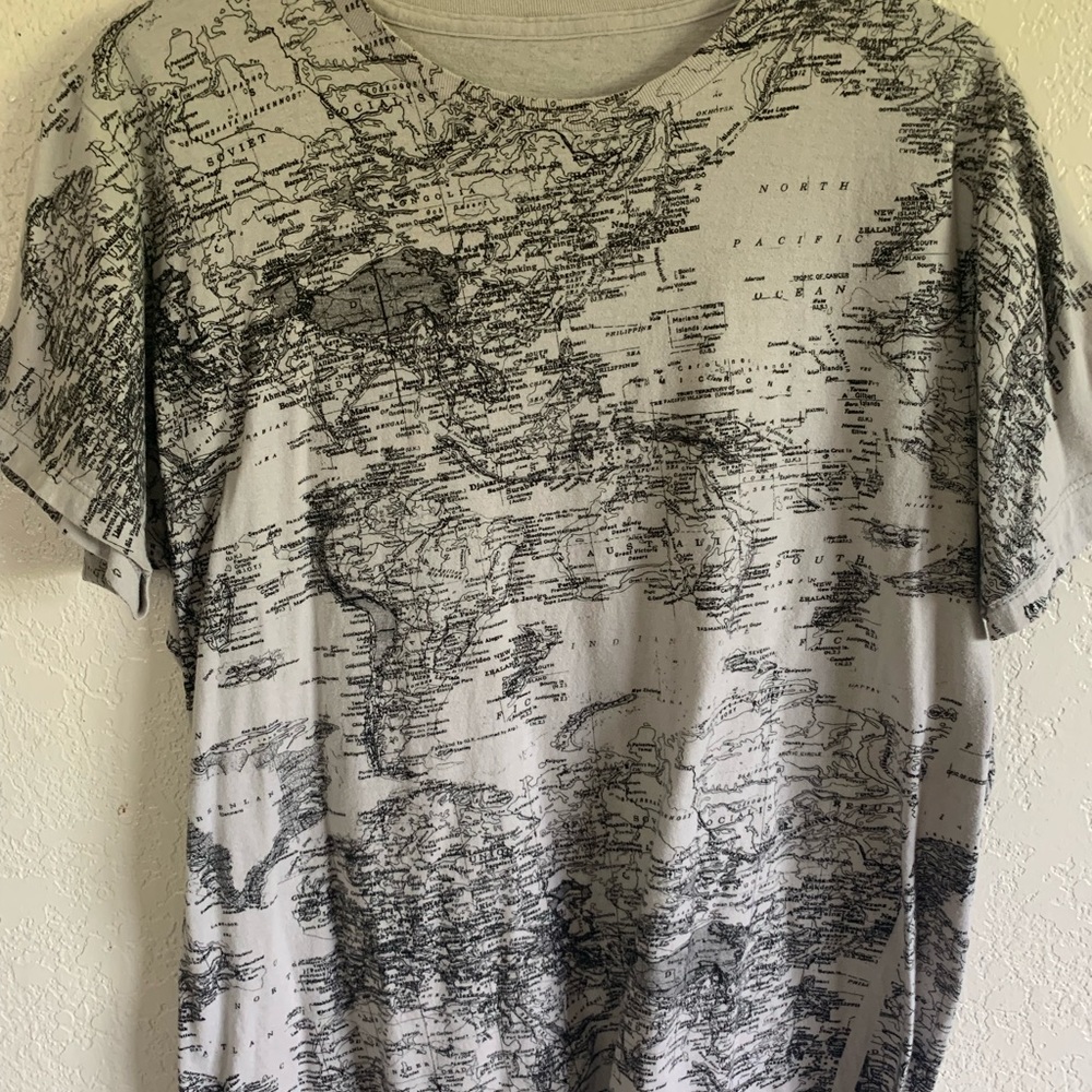 World map print shirt